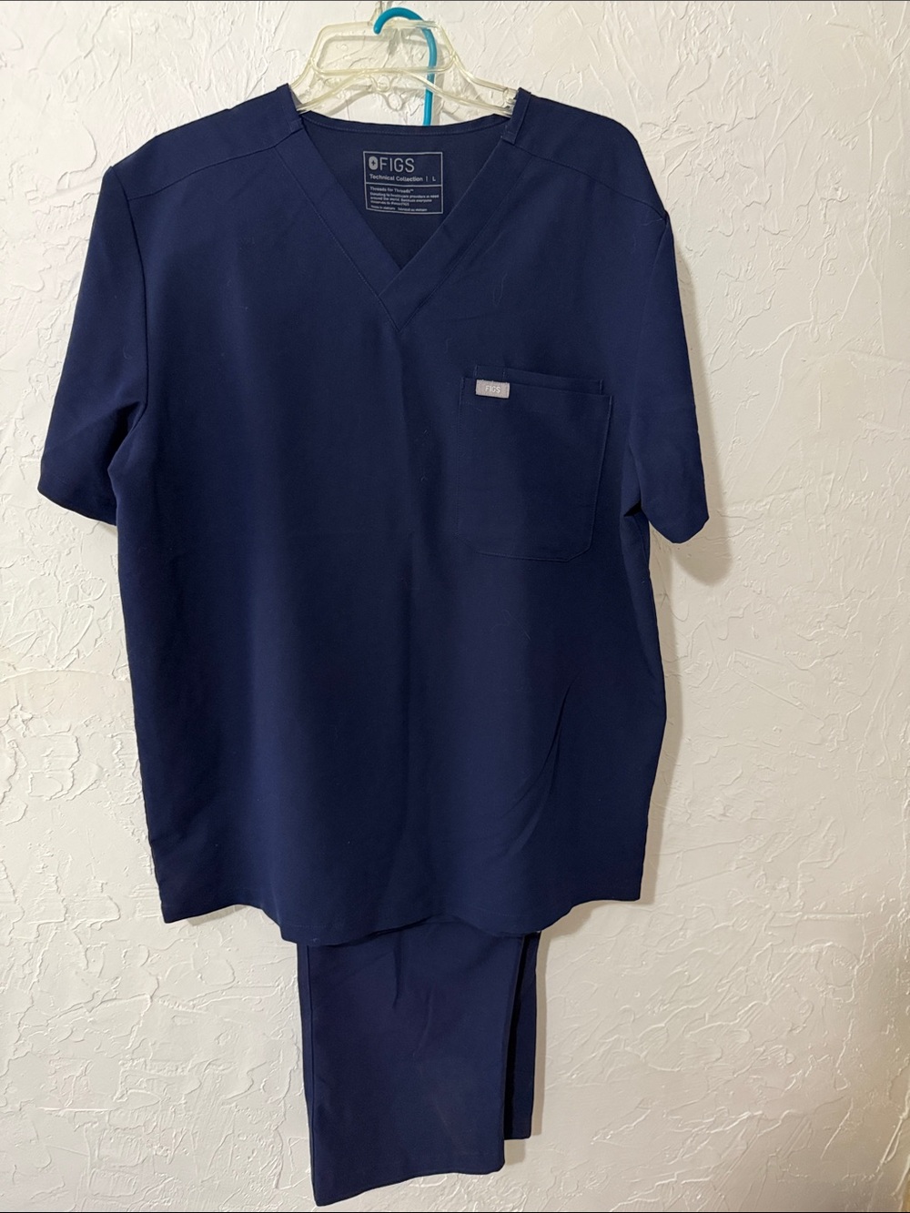 3 Piece Figs Women’s Navy V-Neck Scrub Top & 2 Pants